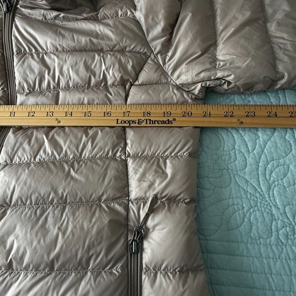 32 Degrees Down Packable Hooded Puffer Jacket Quilted Coat Women's Size L  Taupe - Picture 4 of 11
